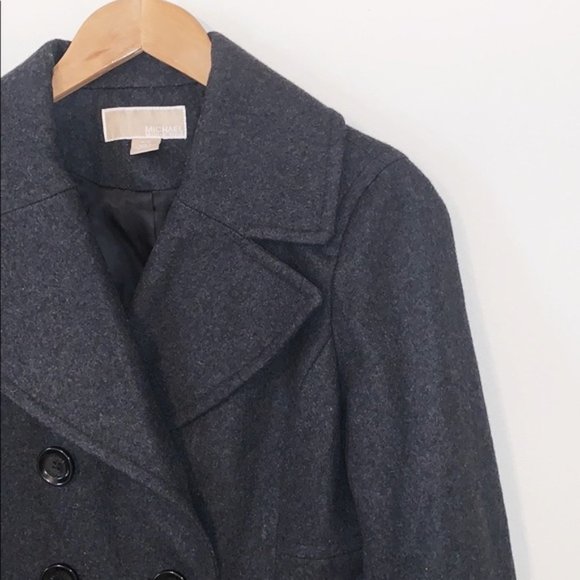 Michael Kors Black Wool Pea Coat size M - Picture 3 of 5